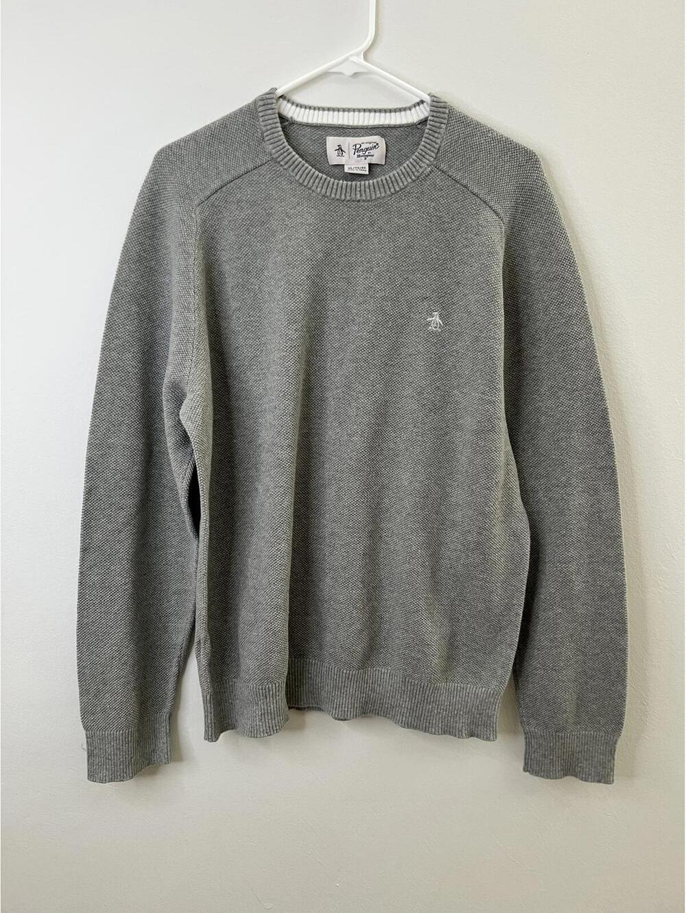 The Original Penguins Gray Waffle Knit Sweater - XL